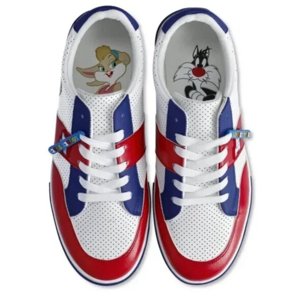 New Looney Tunes Bugs Bunny and Friends Low-Top Lace-Up Men's Canvas Sneakers